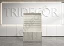 0273000-Expositor-gondola-con-mueble-roble-blanco-k001-tridecor