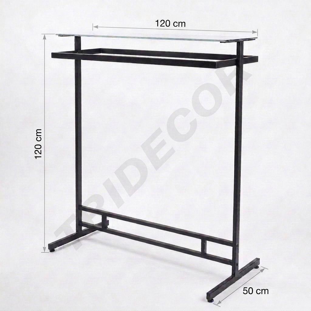 Perchero Doble rectangular color negro con cristal