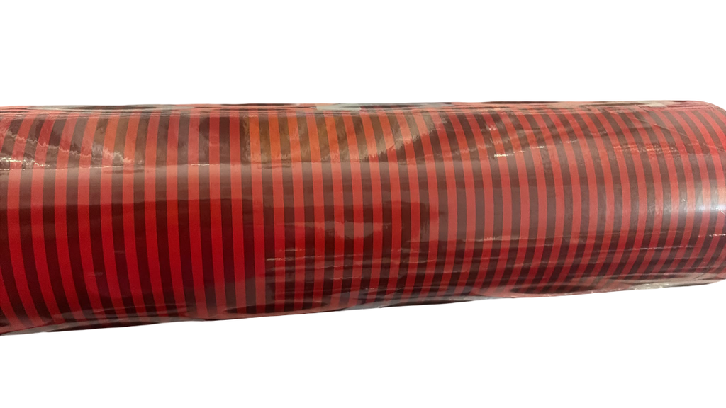 Papel de Regalo Rojo Con Rayas Grices 62 cm
