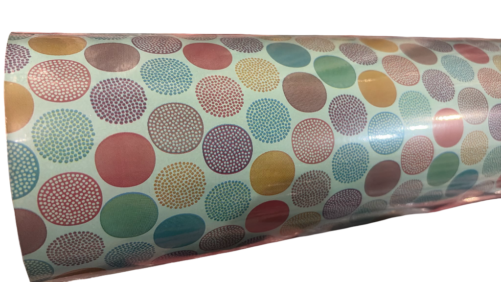 Papel de Regalo Círculos Con Puntitos De Colores 62 cm