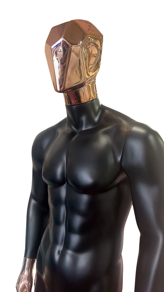 MANIQUIN HOMBRE CABEZA METAL ROSA COLOR NEGRO MATE AB-61