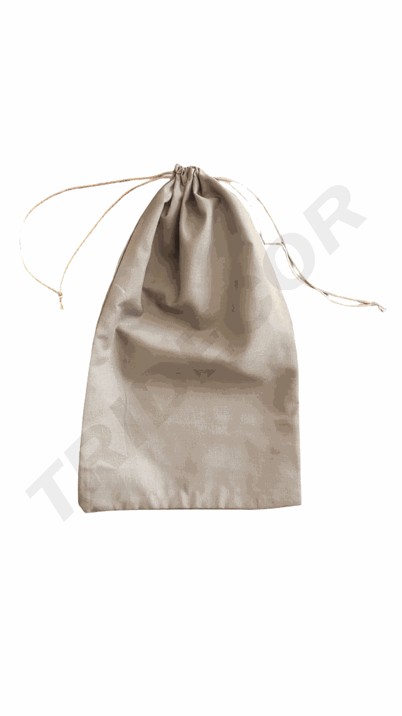 Bolsas De Tela Gris Con Cierre De Cordón 35X21 cm - 12 unidades