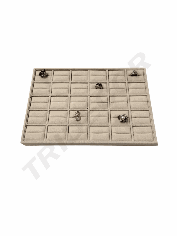 bandeja beige 30 complementos 5*6位海绵插戒盘白麻 BANDEJA LISA