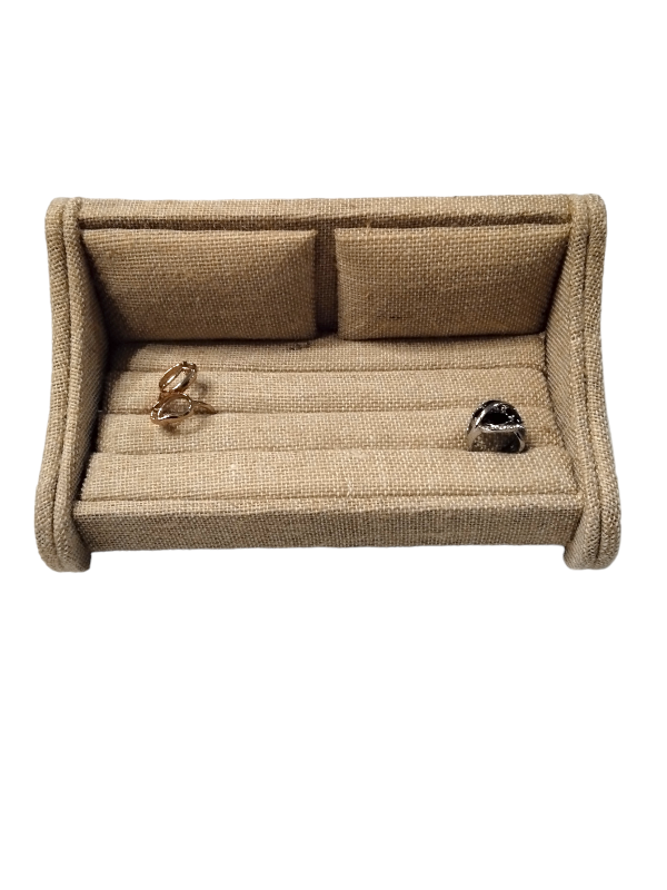 Double Ring Display Stand C/Sofa Shape-Yellow Linen