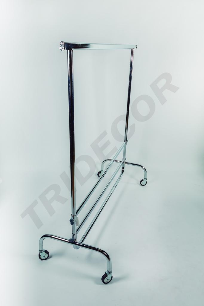 Folding coat rack with wheels 150x50x160 cm chrome