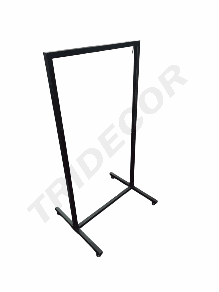 25mm黑色方管单杆衣架Perchero Negro Simple 60X110cm