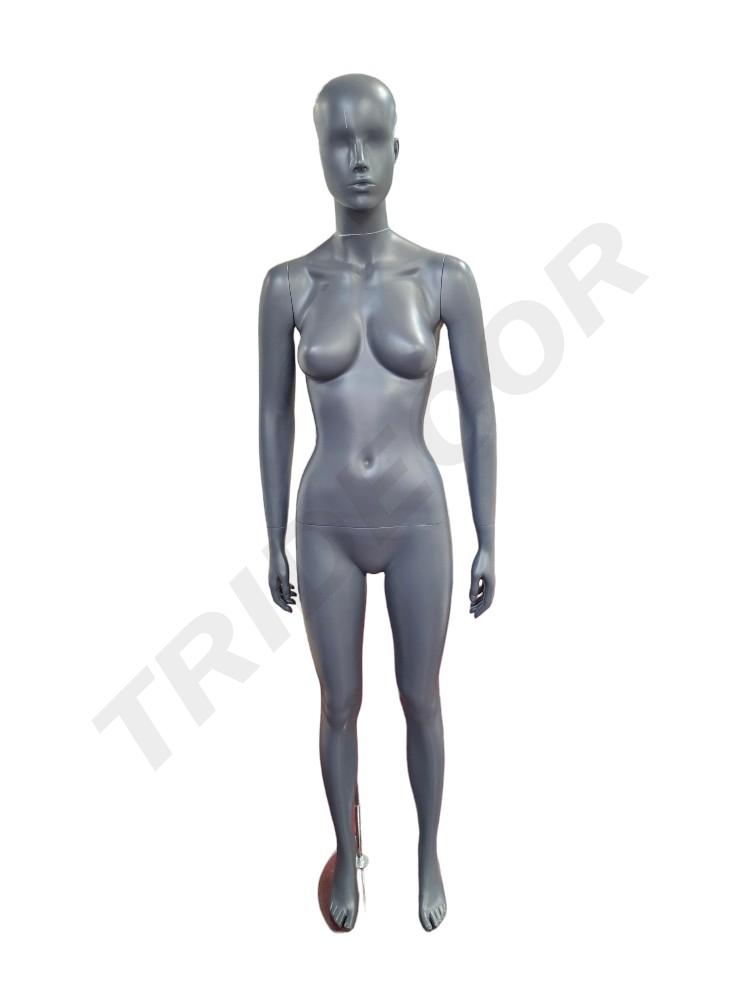 Maniquí De Mujer Color Gris Postura Recta