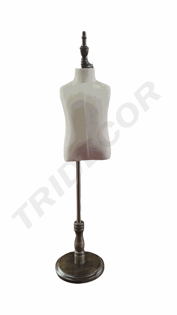 Busto Infantil De Lino Con Base De Madera 1-2 Años