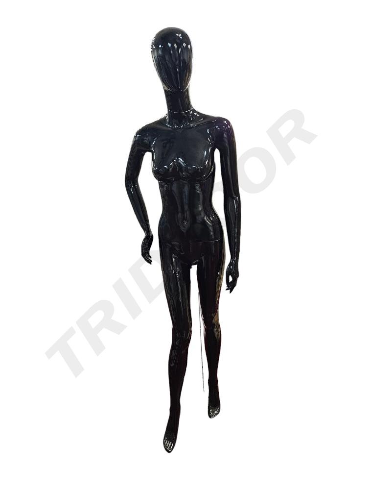 黑色女亮光全身模特 Maniqui Mujer Negro Brillo
