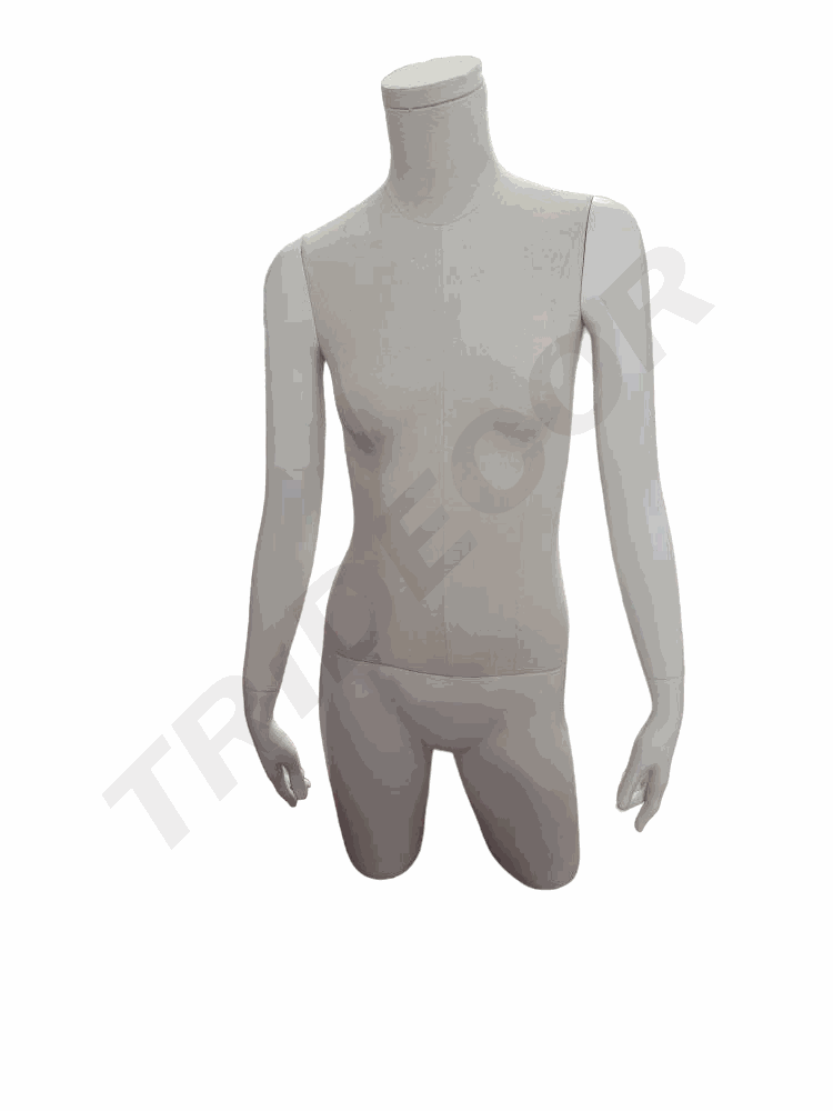 Woman Bust In Matte White Linen And Fiberglass