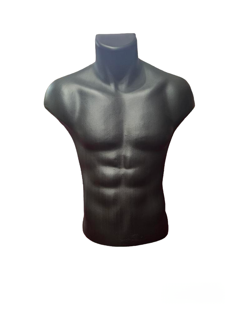 金色脖子盖男Busto De Hombre Corto Plastico Negro