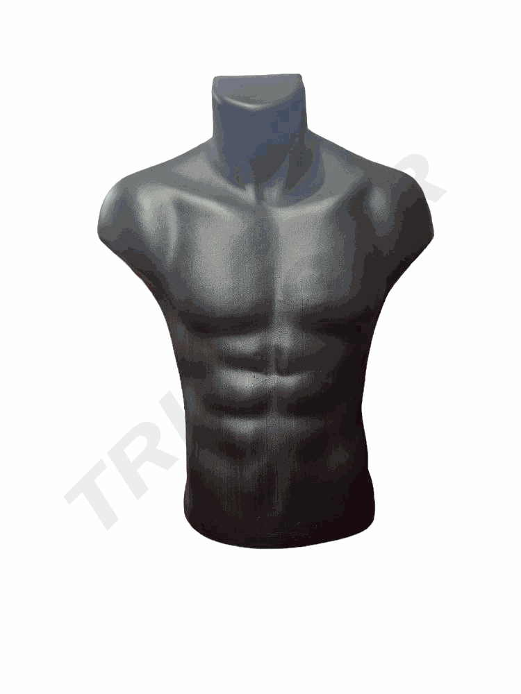 Busto De Hombre Corto Plastico Negro