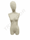 Busto Mujer Tela de Lino Con Cabeza Sin Brazo Y Sin Base