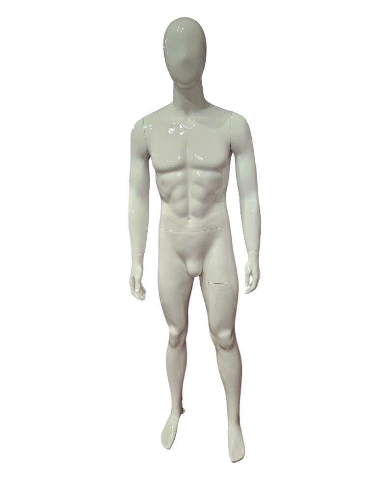 Glossy White Fiberglass Male Mannequin