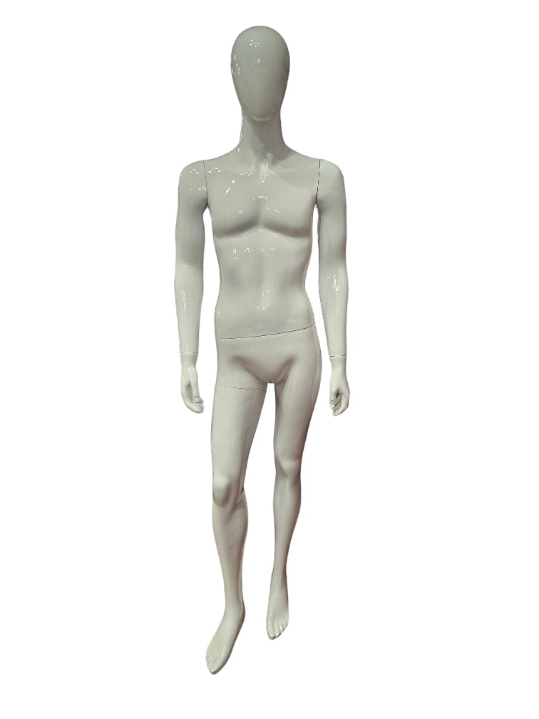 Maniquí De Hombre Blanco Brillo