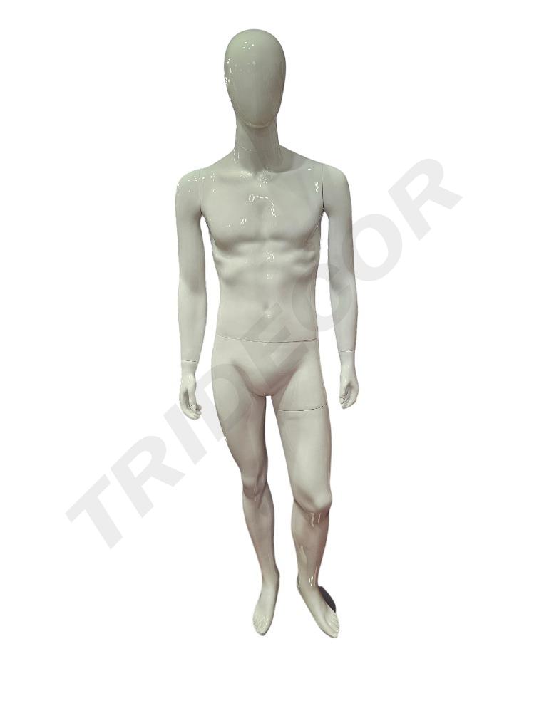 白色男全身亮光模特 Maniqui de Hombre Cuerpo Entero Color Blanco Mate