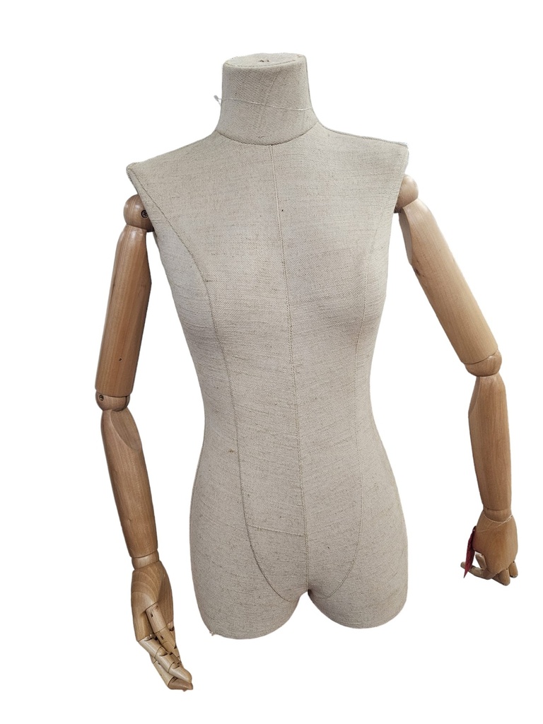 Mannequin en tissu jaune sans bras sans tête