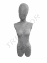 Gray Fabric Bust with Head Without Arms