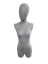 Gray Fabric Bust with Head Without Arms