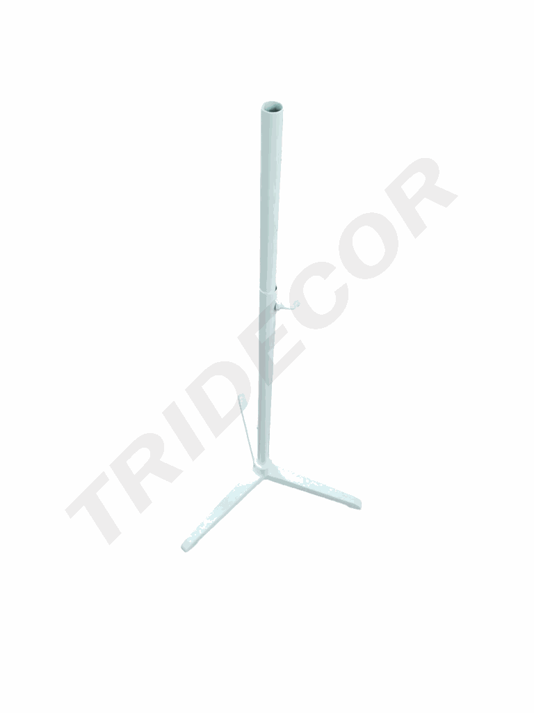 Base de manequim de tripé de metal branco fosco