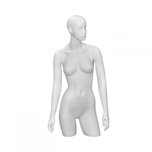 Busto De Mujer Blanco Mate Con Cabeza Y Brazos