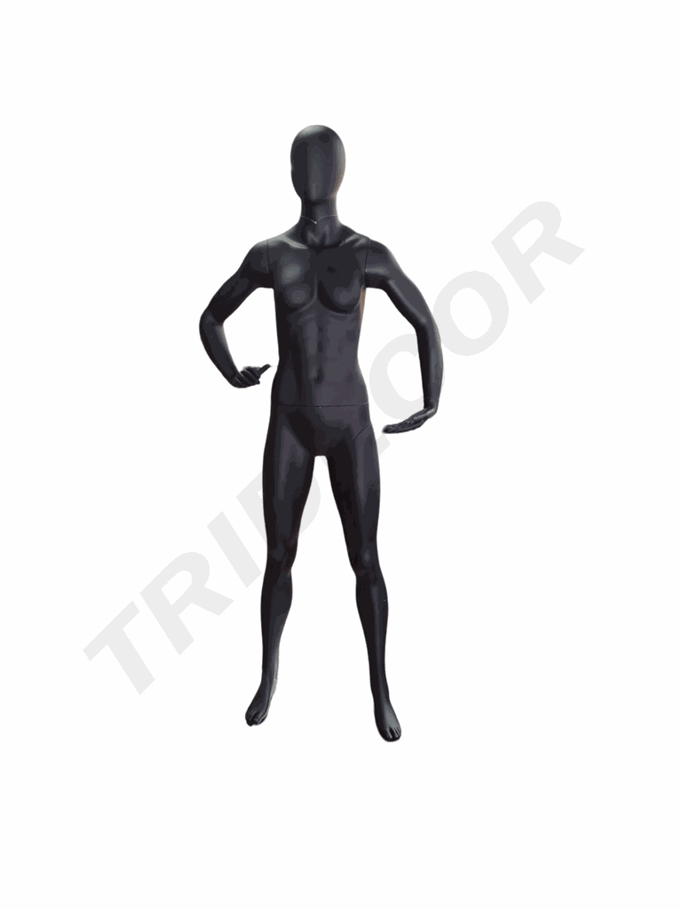 Female Mannequin with Matte Black Sports Head