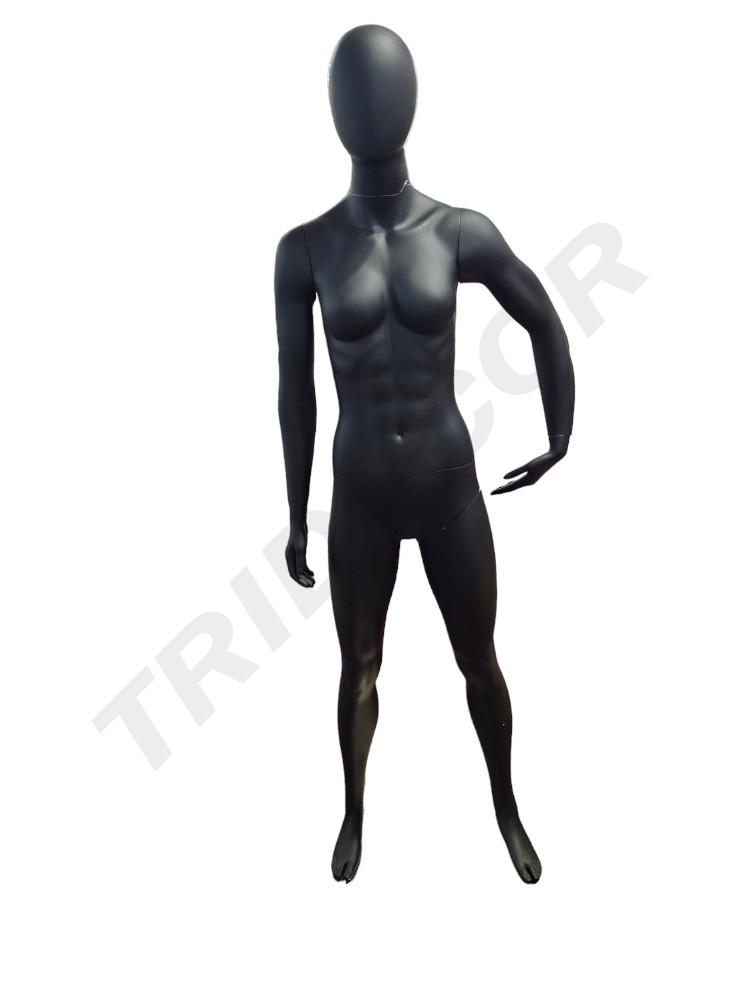 Manechin Sport Femei Cu Cap Negru Mat