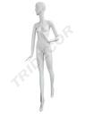 Mannequin femme Blanc mat Socle acier inoxydable