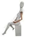 female mannequin Sitting Matte white Arm Light