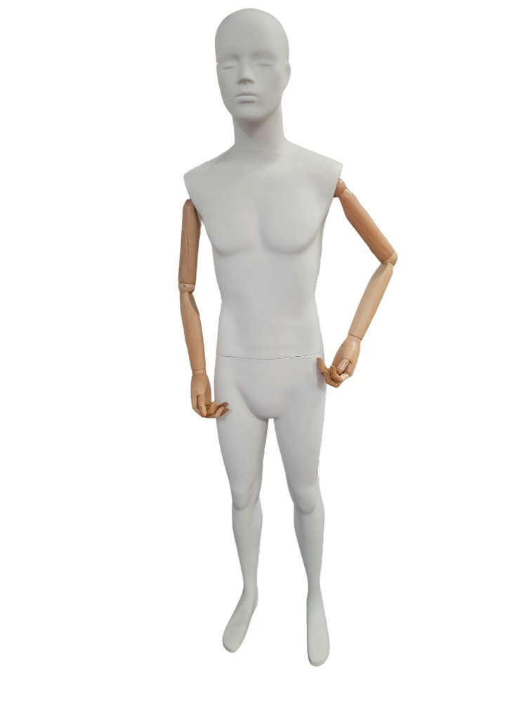 Mannequin Matte White Blazo Claro Stainless Steel Base