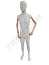 Maniquí Hombre Blanco Mate Blazo Claro Base Acero Inox