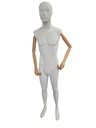 Mannequin Matte White Blazo Claro Stainless Steel Base