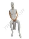 Mannequin Man Sitting Matte White Arm Light