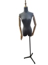 Busto de Mulher Cinzento com Base Preta