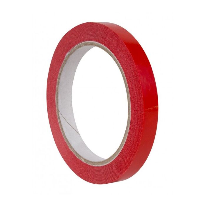 Rote PVC-Klebebandrolle zum Verschließen von Beuteln, 12 mm x 66 m