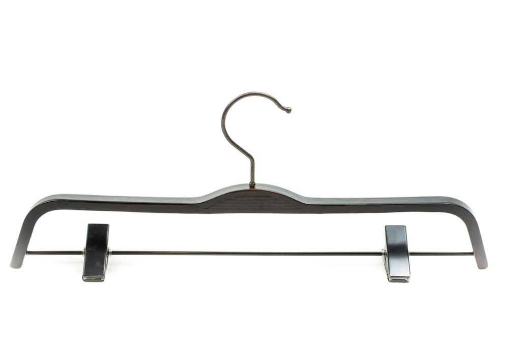 Percha de madera wengue con pinzas,5 Und