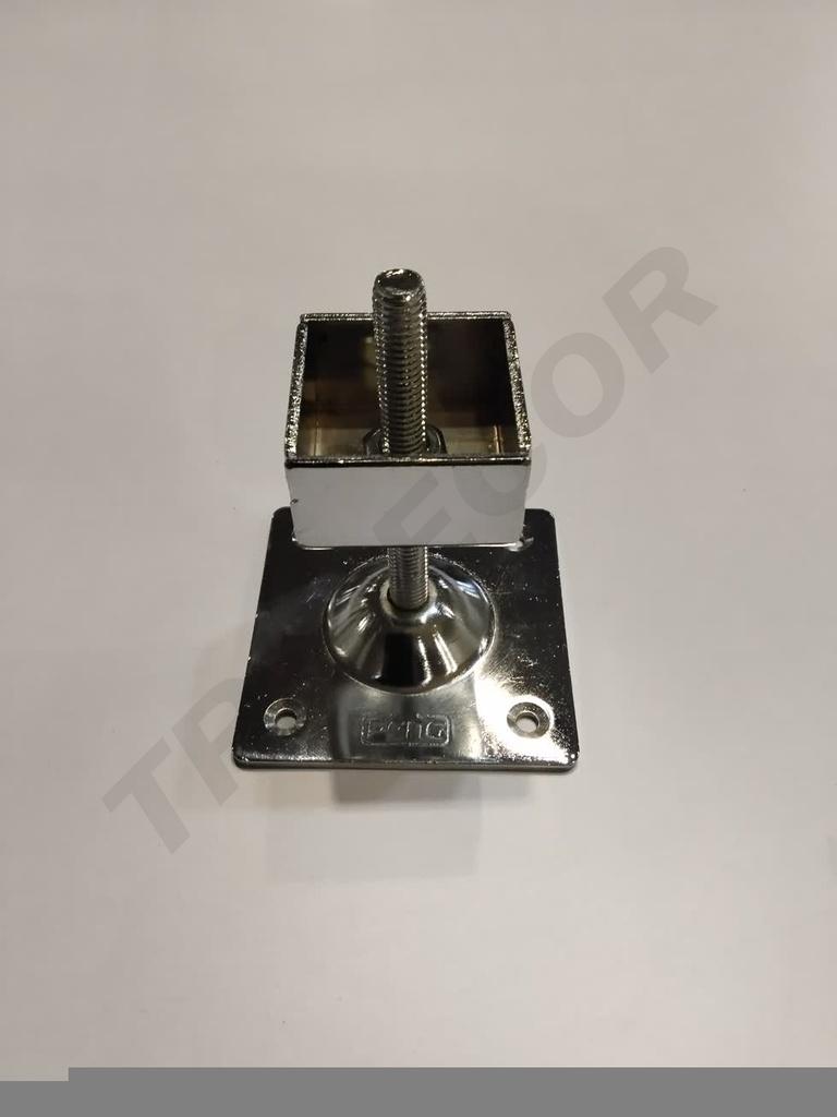 Base Para Tubo Cuadrado Cromado 38X38Cm