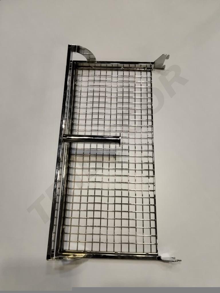 单边脚电镀方管双层板架带网格 Barra Cromado U Doble con Malla para Cremallera 30X60cm 10X40mm 10/caja