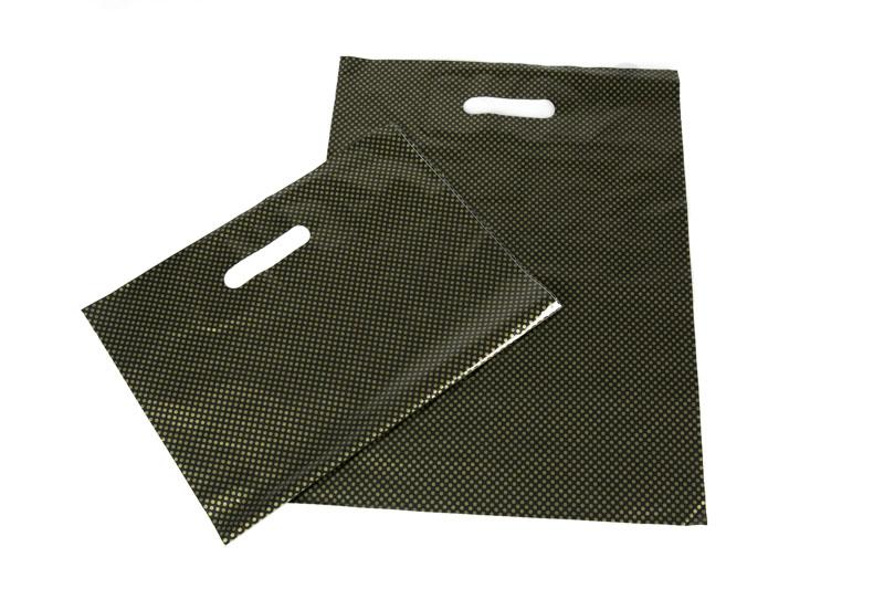 Bolsa De Plástico Con Asa Troquelada 35X45 Cm Punto De Oro 100/Paquete 10 Paquetes/Caja