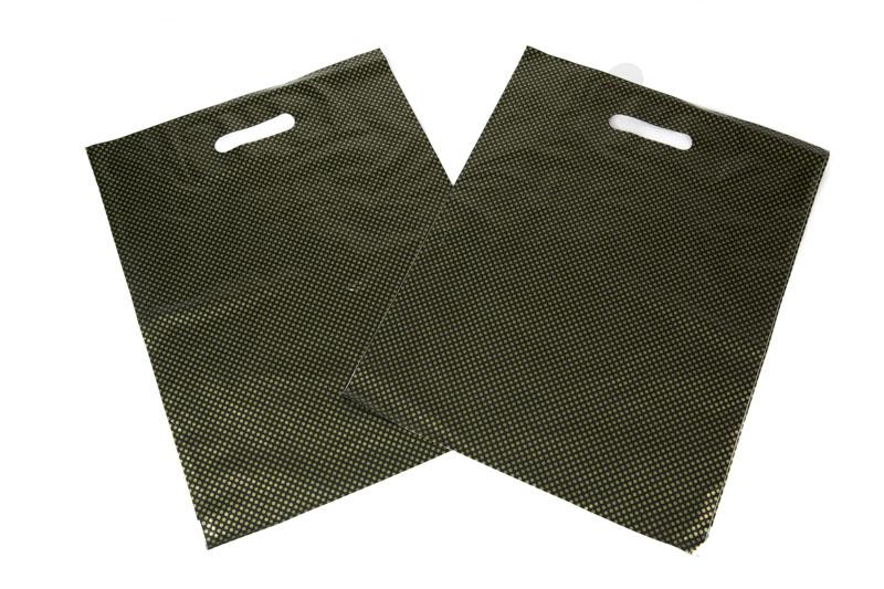 Plastic bag with die-cut handle 35x45 cm, Gold Point, 100/package, 10 packages/box