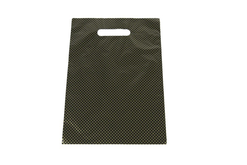 Black Plastic Bag with Gold Stitching 25x35cm 100 units/Package (010074)