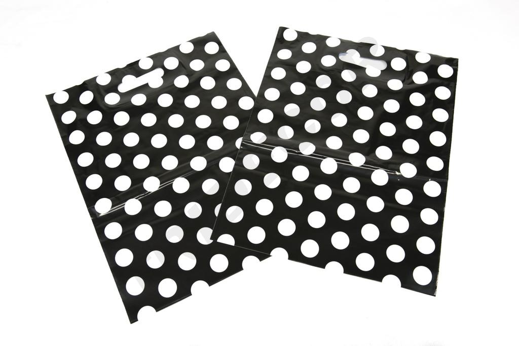 Bolsa de Plástico Asa Troquelada 35X45cm lunares100 /Pq 10Pq/caja