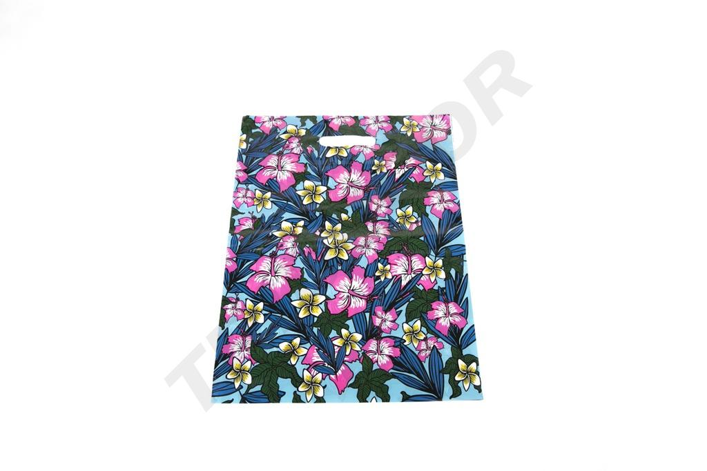 Sacos com Alça Recortada 35X45cm Estampa Floral 100 unidades