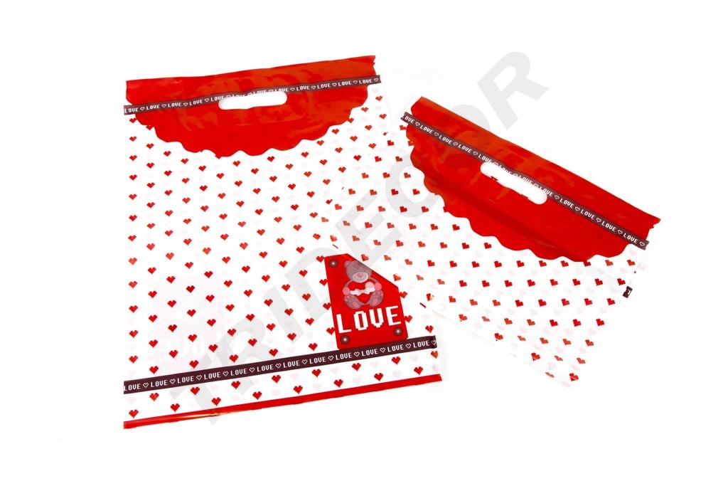 Plastic Bag with Die-Cut Handle 35X45cm Little Bear 100 units