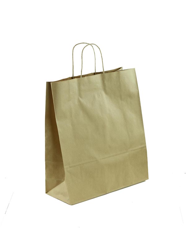 Kraft Paper Bags with Curly Handles 32X41X13cm 25 units