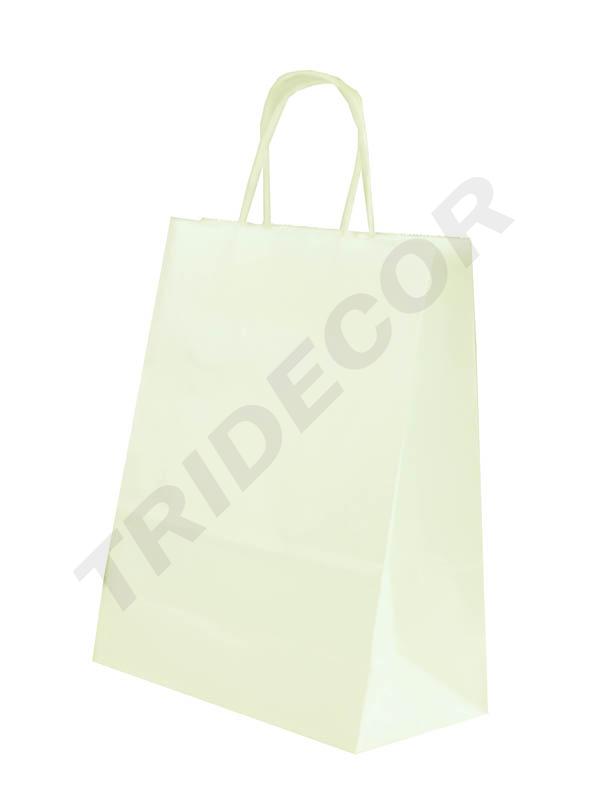 Bolsas De Papel Asa Rizada 24X11X32 Cm Blanco 25 Unidades