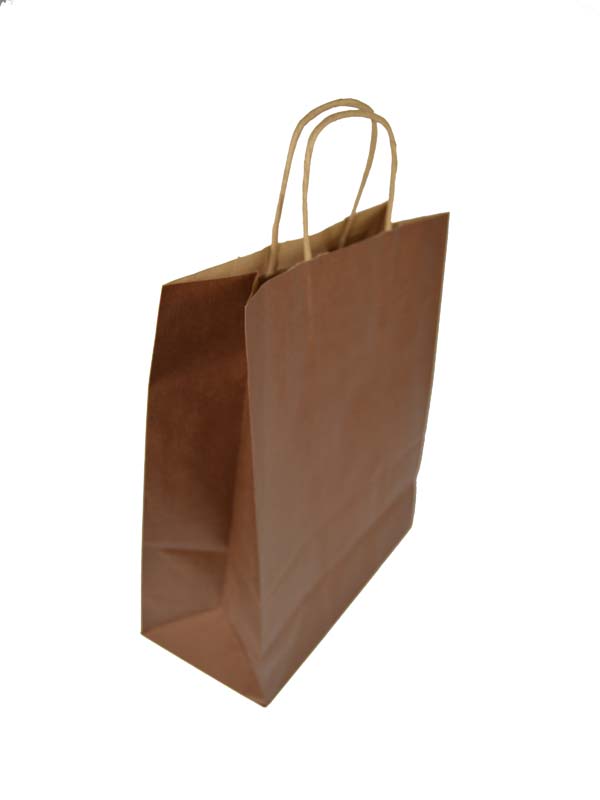 Paper Bag with Curly Handle 27X12X36cm Brown 25 units