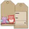 Brown Die-Cut Labels with Owls 4.5X8cm 200/Pack