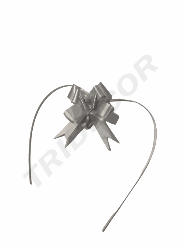 Wide Silver Bow Plain Color