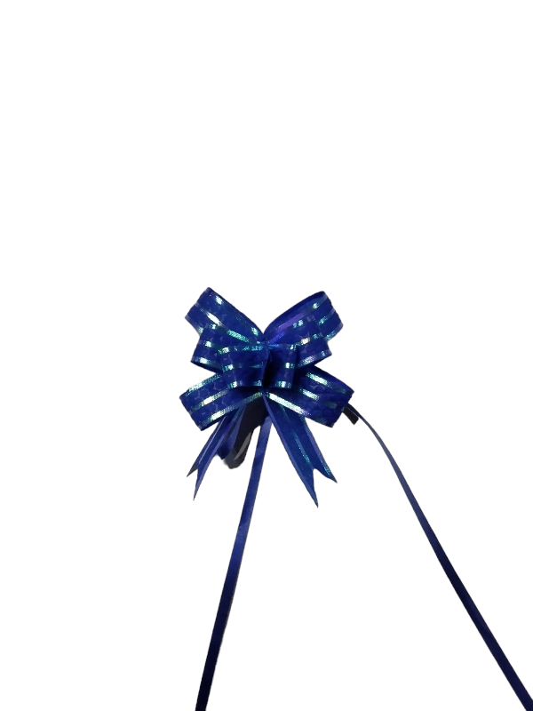 Fine Dark Blue Bow with Stripes